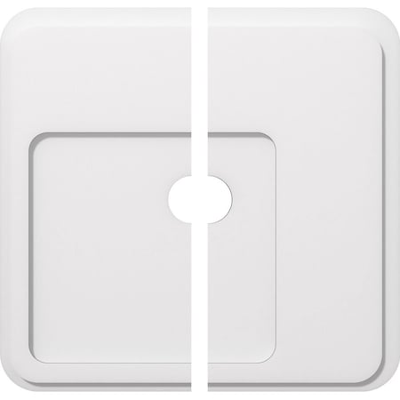 Ekena Millwork Lucan Architectural Grde PVC Contemporary Ceiling Medallion, Two Piece, 24"OD x 3"ID x 8 1/4"C x 1"P CMP24LN2-03000